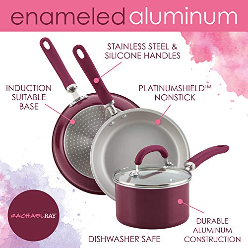 Rachael Ray Create Delicious Nonstick Cookware Pots and Pans Set, 13 Piece, Gray Shimmer