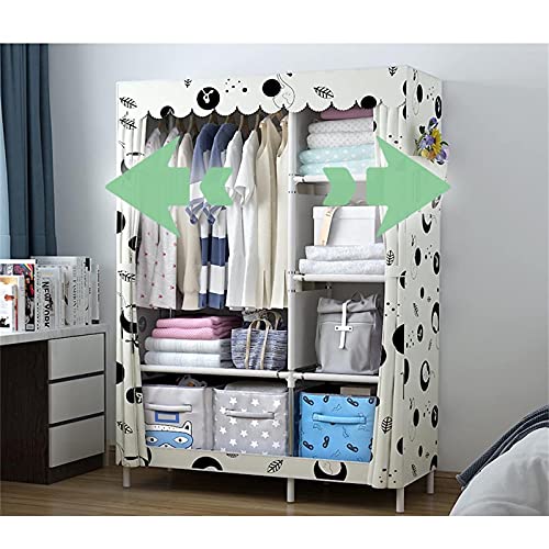 Portable Closets Portable Wardrobe Cloth Wardrobe Stable Home Closet,Metal Bracket Assembly Wardrobe Creative Design Fabric Wardrobe Simple Open Wardrobe D,170 * 105 * 45cm Portable Cloth Hanger-D-170