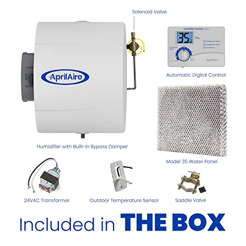 AprilAire 600 17-gal. Whole-House Large Bypass Evaporative Humidifier with Automatic Digital Control for up to 5,000 sq. ft.