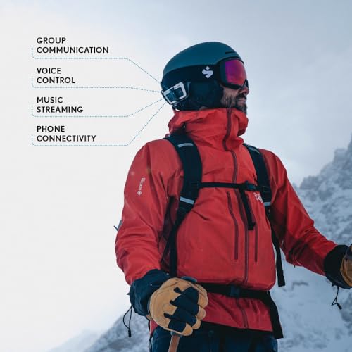 Cardo Packtalk Outdoor Helmet Communication System for Skiing, Snowboarding, Mountain Biking, Cycling and Other Outdoor Activities - Black - Dual Pack + Sports Band