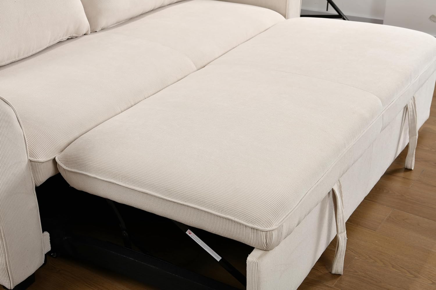 78" 3 in 1 Convertible Sleeper Sofa with Pull out Bed,Fabric Small Loveseat Couch w/Adjustable Reclining Backrest,Easy to Install,for Living Room,Apartment,Beige