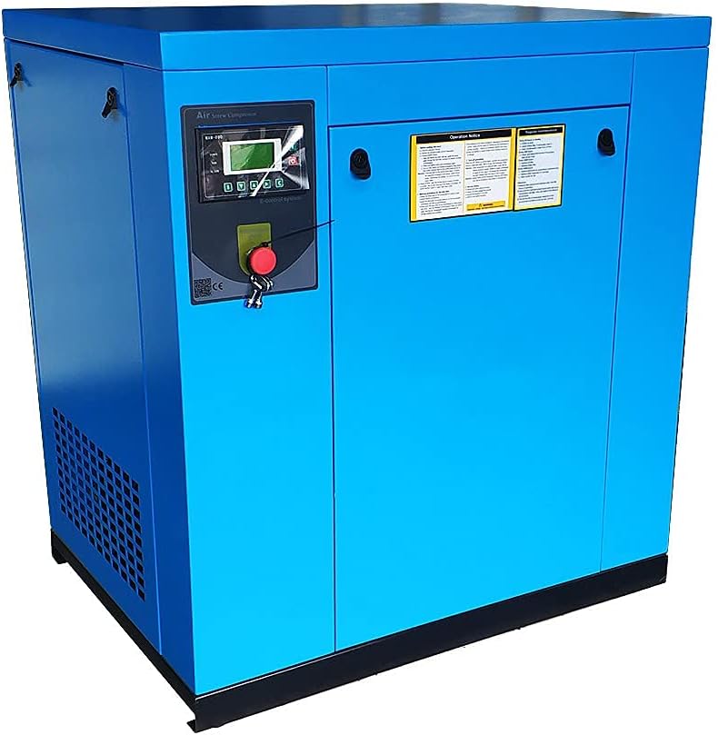 208-230V 3-Phase Rotary Screw Air Compressor 15HP / 11KW - 46CFM @ 125PSI - NPT3/4" Base Mount Commercial Air Compressed System Spin-on Air Oil Separator - PACK11