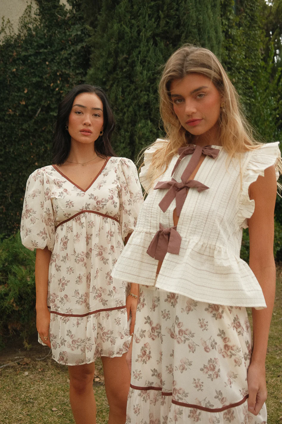 Kadie Tie Front Blouse in Mocha - FINAL SALE
