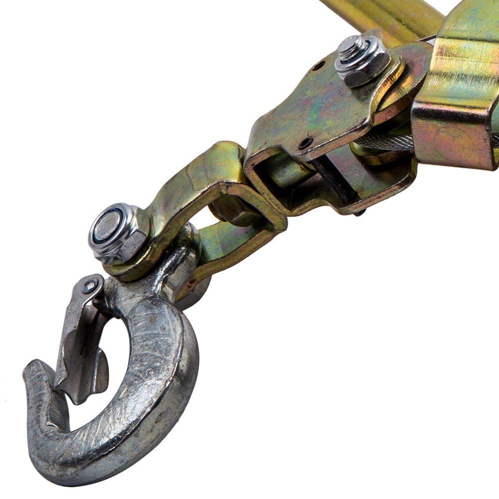 RLOZUI Heavy Duty Hand Puller with Cable Rope 2 Ton Hand Puller Come Along Cable Hoist Hooks 4400LB W/Heavy Duty Metal Gear for Lifting Pulling Construction Pack of 2