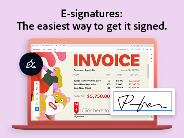 Adobe Acrobat Standard | 12-Month Subscription with Auto-Renewal | PDF Software | Convert, Edit, E-Sign, Protect |PC/Mac Download | Activation Required