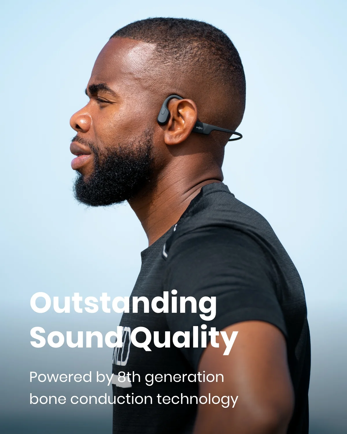 Shokz OpenRun Bone Conduction Waterproof Bluetooth Headphones for Sports with Cooling Wristband (Formerly Aeropex), Black