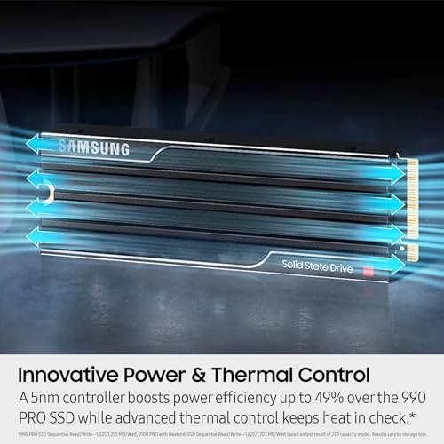 Samsung SSD 9100 PRO 2TB, PCIe 5.0x4 M.2 2280, Seq. Read Speeds Up to 14,800MB/s, Best for AI Computing, Gaming, and Heavy Duty Workstations (MZ VAP2T0B/AM)