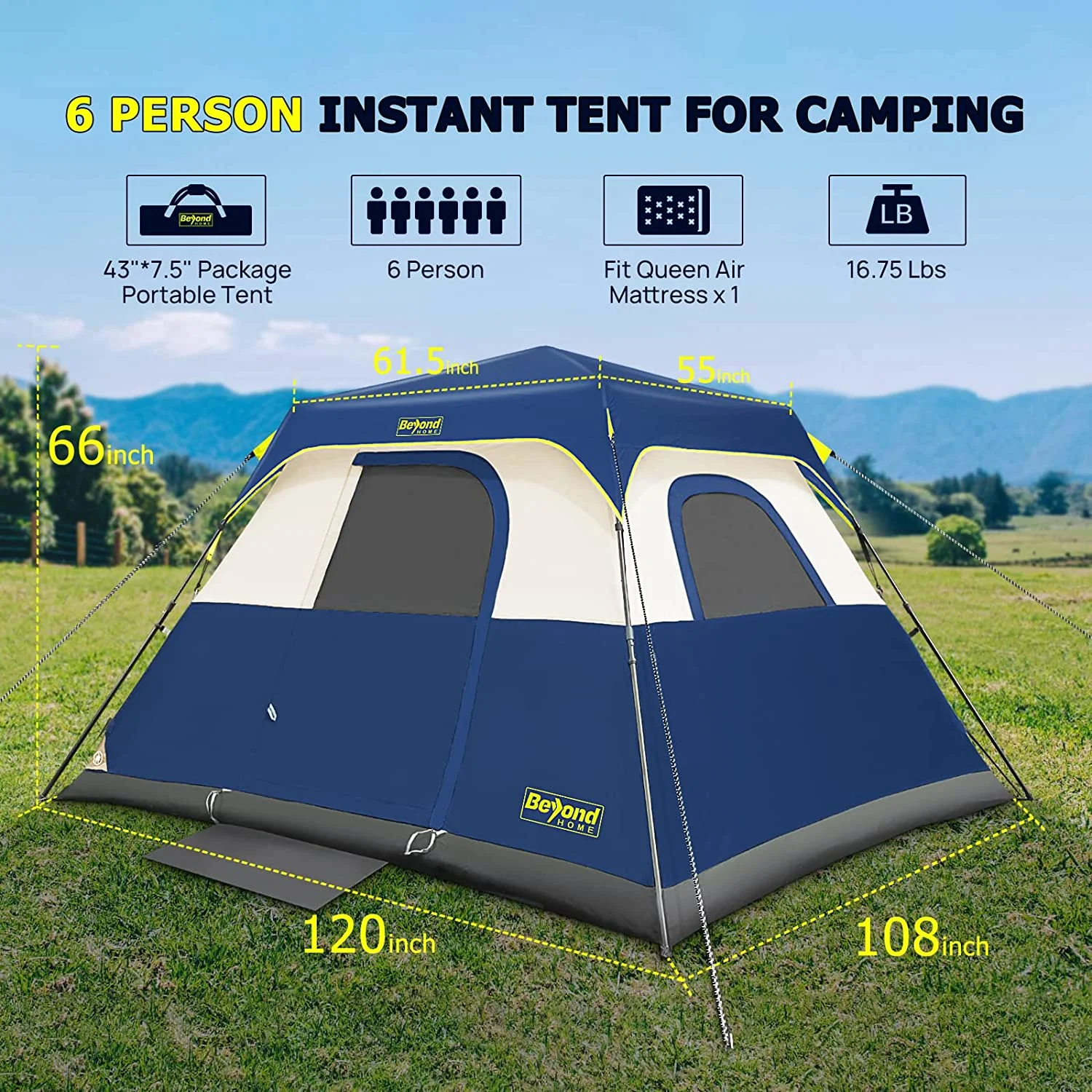 Qomotop 4-Person Camping Tent