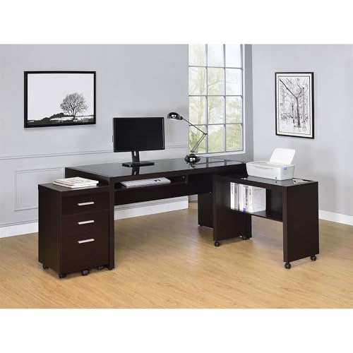 3 Drawer Mobile File Cabinet with 5 Wheel Versatile Storage Cabinet Under Desk Office for Home School Studio Anti-Tilting Wheels Design Vertical Filing Organization Cabinets Cappuccino