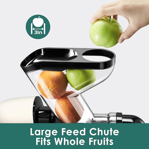 Juicer Machine, Slow Masticating Juicers, Juicer Machines Vegetable and Fruit, Juice Maker, Celery Juice Extractor, Easy to Clean Cold Press Juicer, BPA-Free(White)