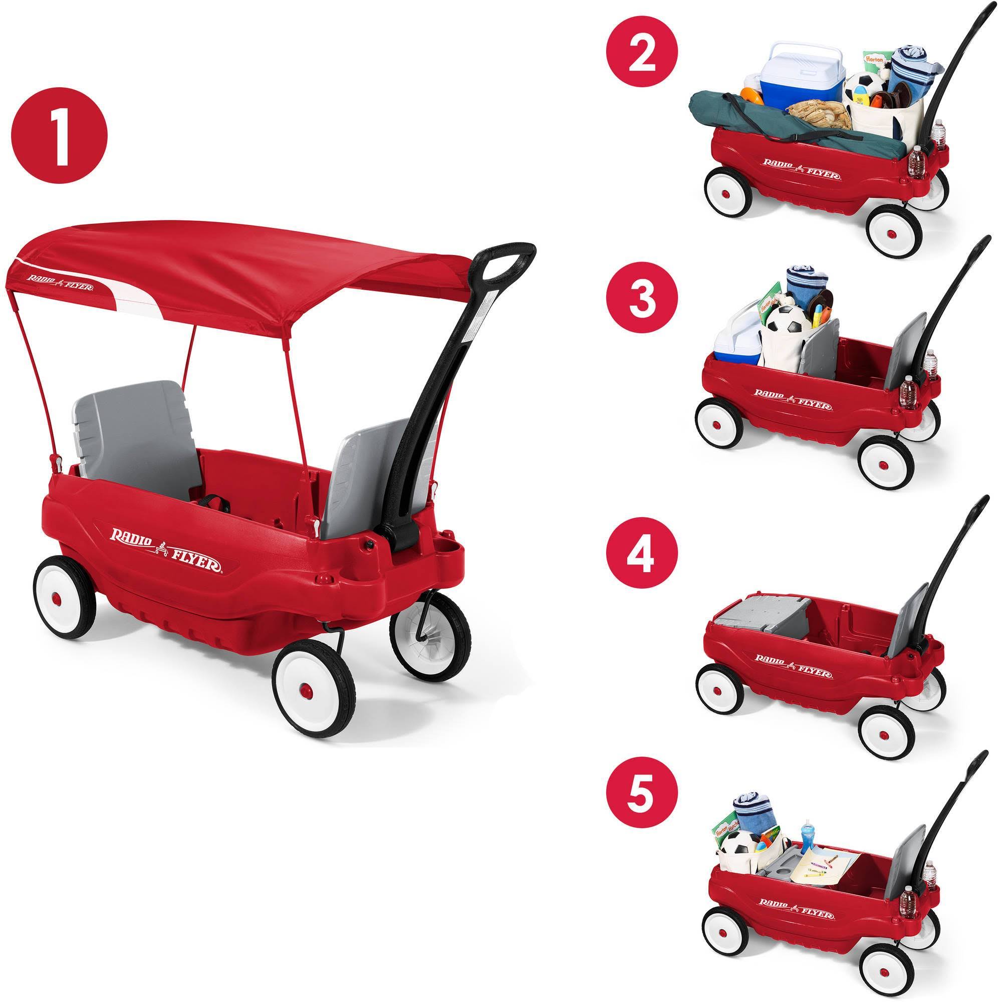 Radio Flyer Deluxe Family Canopy Wagon Red