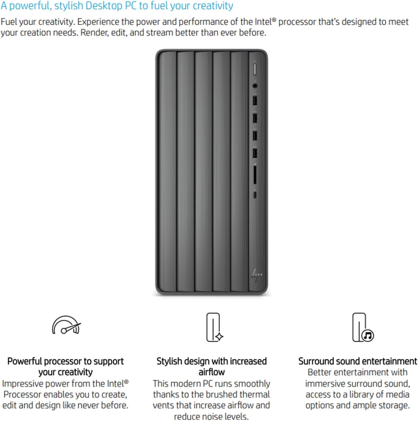 HP Business Envy i5 Tower Desktop, Intel i5-13400 Processor(Beat Intel i7-1255U), 64GB RAM, 1TB SSD, Wi-Fi 6, Windows 11 Pro, HDMI, RJ-45, Black, Wired Keyboard & Mouse