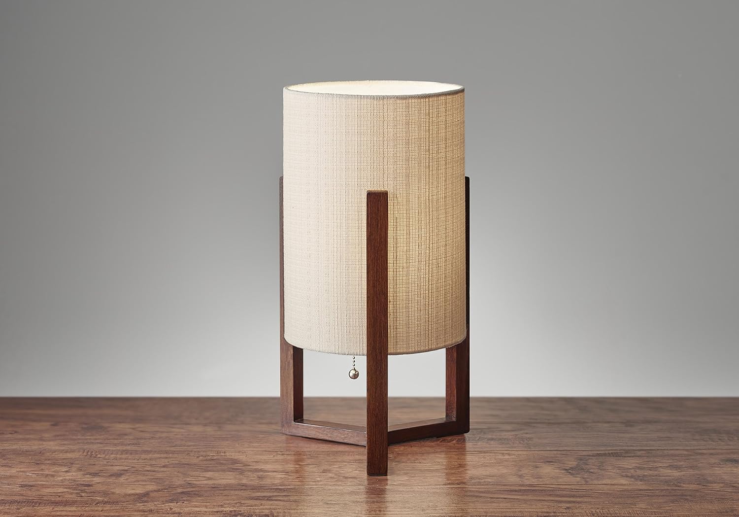 Adesso 1502-15 Quinn Table Lantern, 17 in, 60 W Incandescent/CFL, Walnut Birch Wood, 1 Wooden Lamp