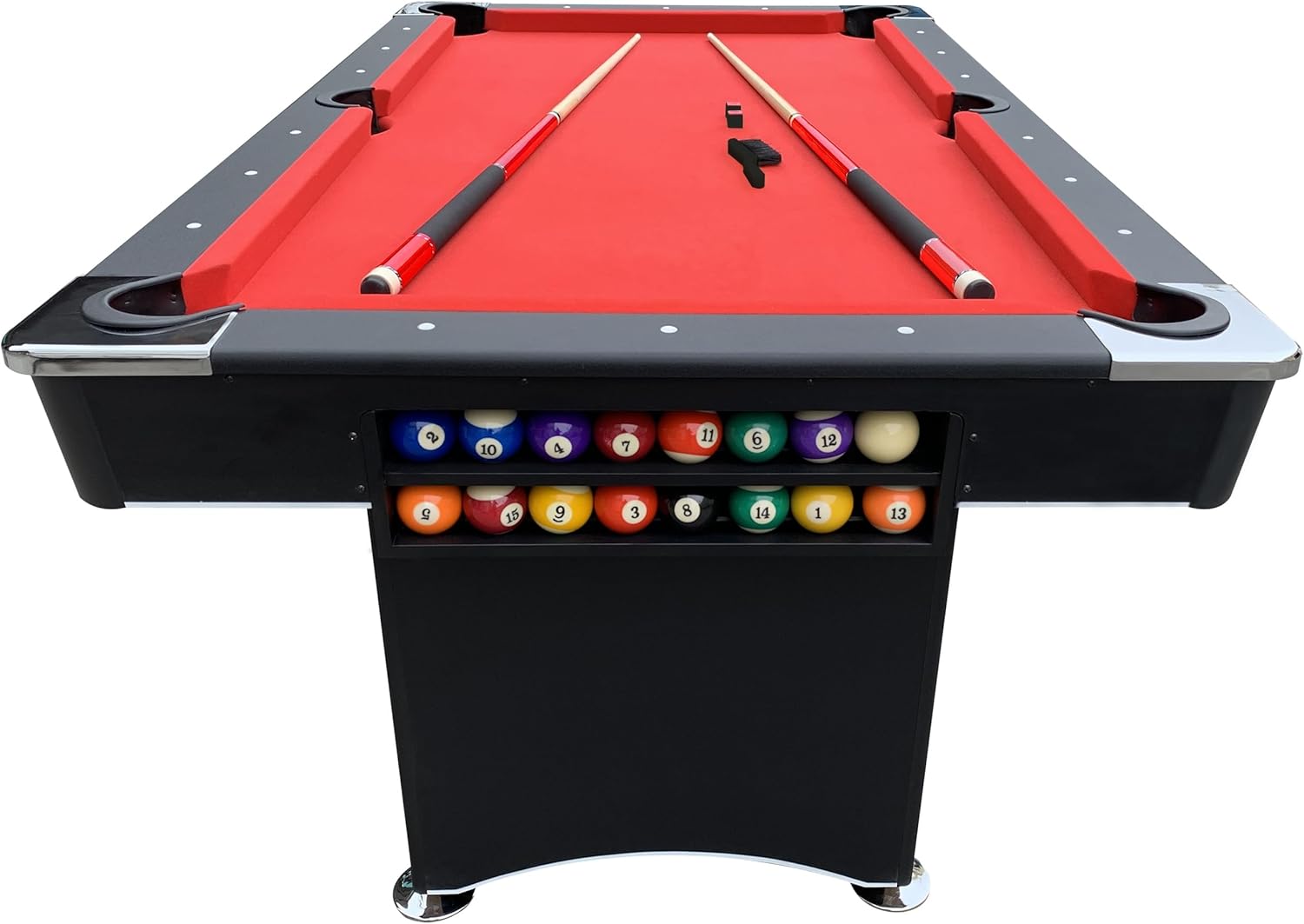 Pool Table, Billiard Tables Accessories Included, 2 Pool Cue Sticks, Pool Table Balls, and More - 6 FT Portable Pool Table Set