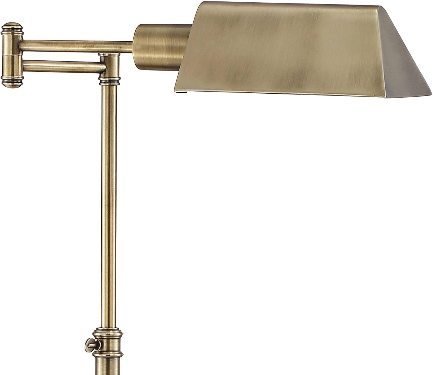 Regency Hill Jenson Industrial Adjustable Swing Arm Pharmacy Lamps Floor Standing with USB Charging Port 54" Tall Aged Brass Metal Decor for Living Room Reading House Bedroom Home Office
