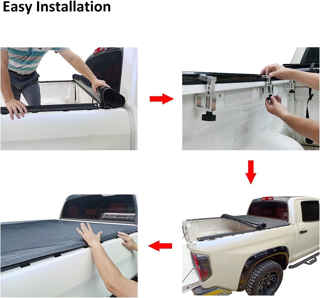 Fixxpertise Soft Roll Up Truck Tonneau Cover Truck Bed Cover Fits 2015-2022 Chevy Colorado/GMC Canyon with 5ft Bed, Fleetside