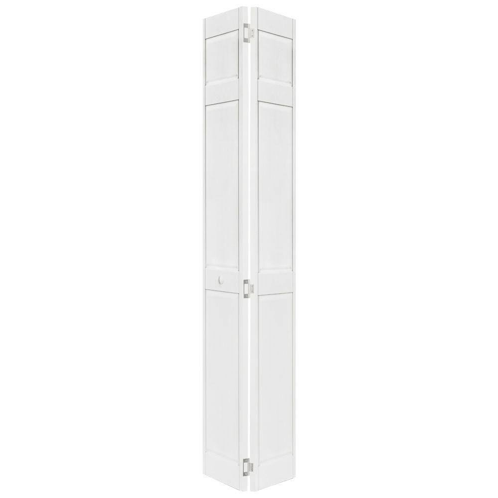 Home Fashion Technologies 18 in. x 80 in. 6-Panel White PVC Composite Interior Bi-Fold Door 7601880100