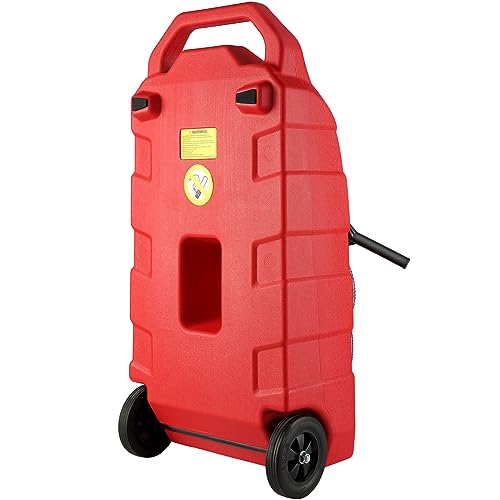 VEVOR 16 Gallon Fuel Caddy, 7.8 L/min, Portable Gas Storage Tank Container with Nozzle Rubber Wheels, Fuel Transfer Storage Tank for Gasoline Diesel Machine Oil Car Mowers Tractor Boat Motorcycle