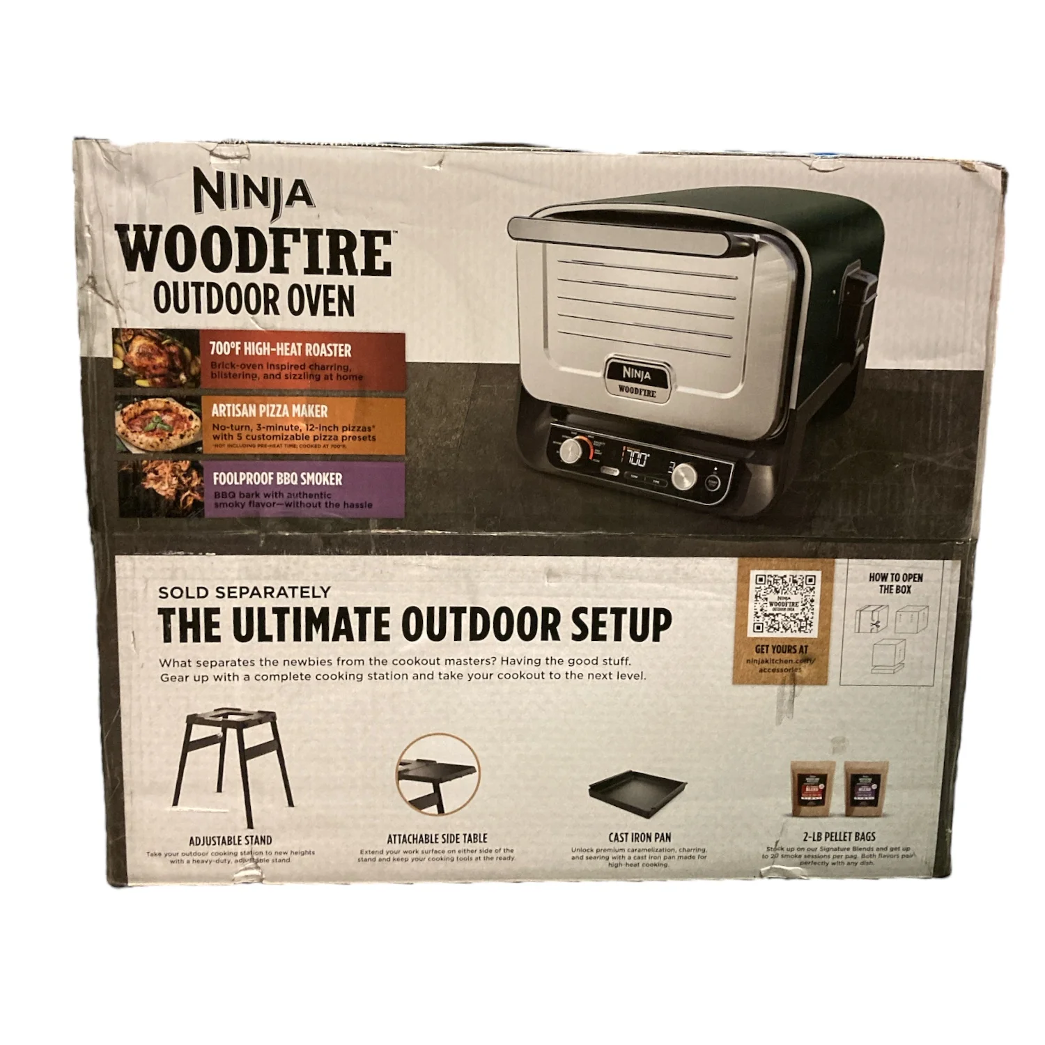 Ninja Woodfire 8-in-1 Outdoor Oven - High-Heat Roaster, Pizza Oven, BBQ Smoker