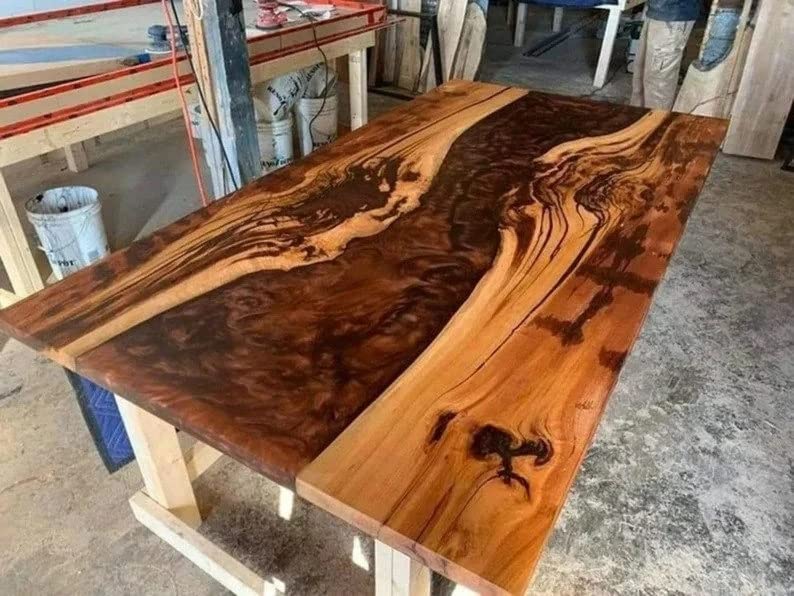 Personalized Large EPOXY Table, Resin Dining Table for 2, 4, 6, 8 River Dining Table Top, Wood Epoxy Coffee Table Top, Living Room Table (16.5" Inches Tall, 36 x 20 Inches)