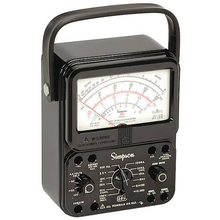 Simpson Electric 260-8P Analog Multimeter,1000V,10A,20M Ohms