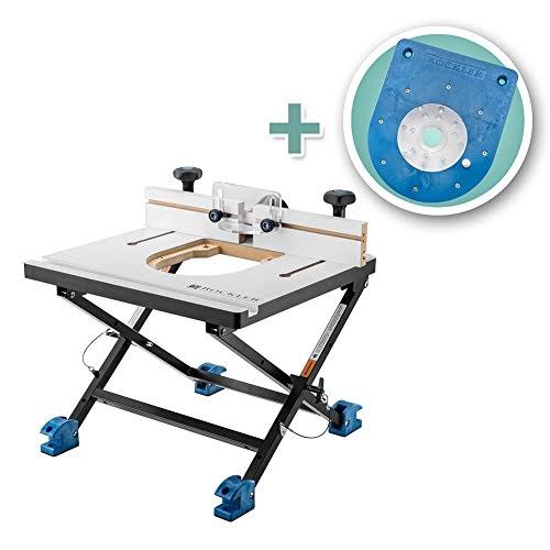 Rockler Convertible Benchtop Router Table with Insert Plate Kit for Compact Routers 58147