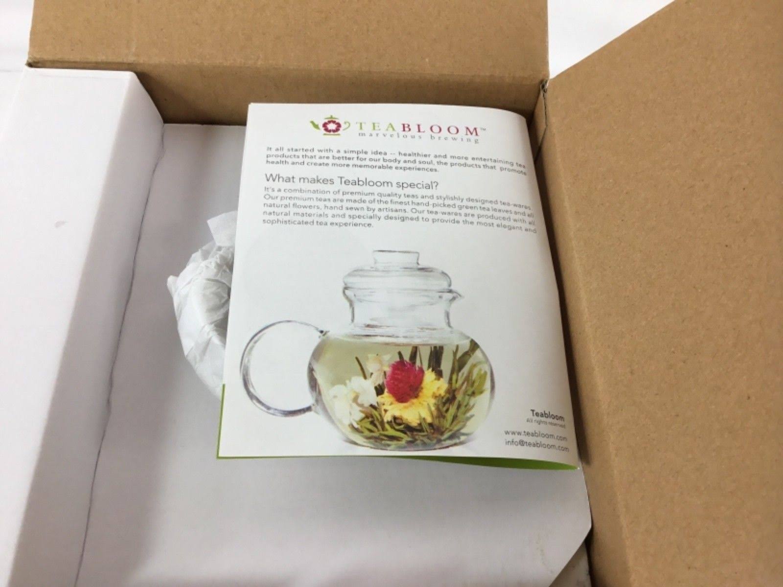 Teabloom Glass Teapot with Infuser - 34 oz Heat Resistant Borosilicate Glass Teapot - Great for Flowering Tea and Loose Leaf Tea
