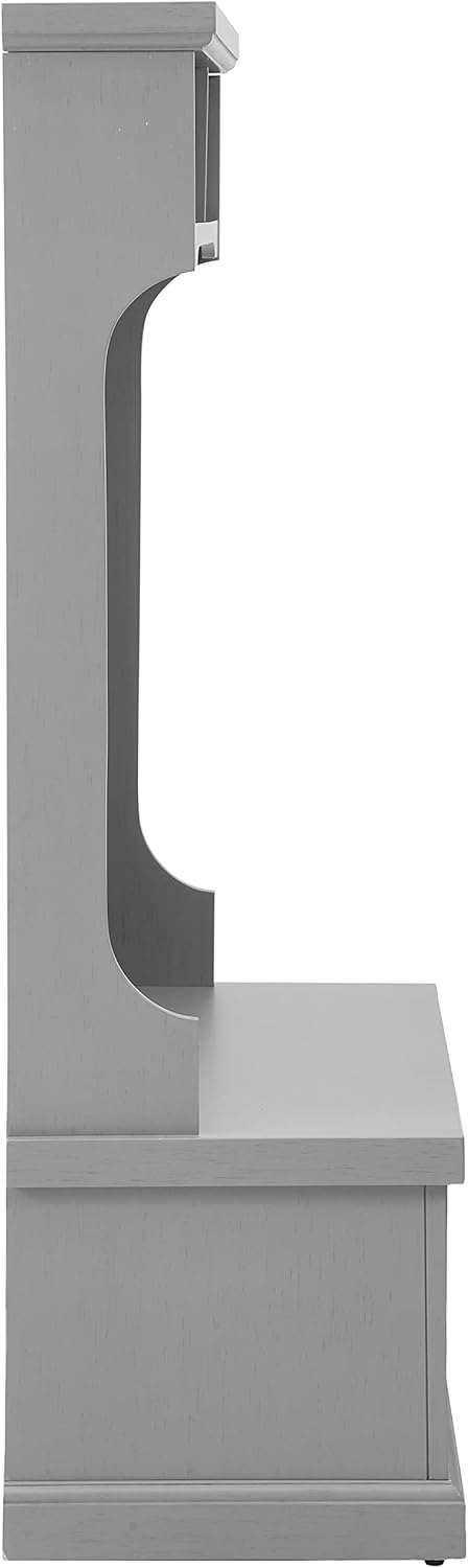Crosley Furniture Seaside Hall Tree, Entryway Bench with Coat Rack and Shoe Cabinet, Distressed Gray