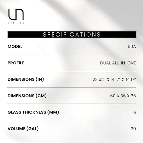 Ultum Nature Systems Dual All in One Complete Rimless Aquarium for Freshwater & Saltwater Tanks, Triple-Chamber Filter System Included, Integrated Fish Tank Kit w/Sleek Design