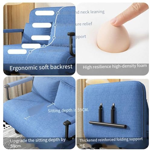 Sofa Bed Couch Memory Foam Sleeper Chair Lazy Couch Twin Size Futon Convertible Guest Beds,Washable Cover B