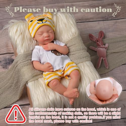 BABESIDE Lifelike Reborn Baby Dolls - 16 Inch (Weight 4 Lb) Full Platinum Silicone Reborn Baby Girl Realistic-Newborn Baby Doll Sleeping Girl Real Life Baby Dolls with Gift Box