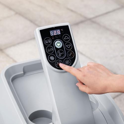 Bestway SaluSpa Santorini HydroJet 5 to 7 Inflatable Hot TubRound Portable Outdoor Spa with 180 Soothing Jets and Cover, Gray