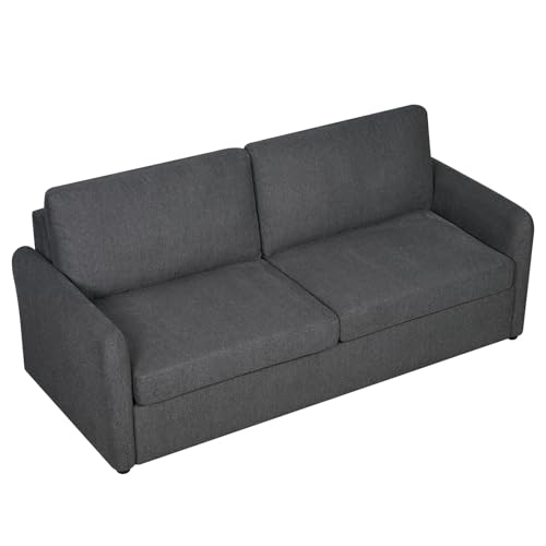 86.6" Sleeper Sofa Couch with Pullout Bed, Loveseat Sleeper Sofa Bed with Pull Out Couch, 2 in 1 Convertible Queen Sleeper Sofa with Memory Foams Mattress for Living Room (Dark Grey)