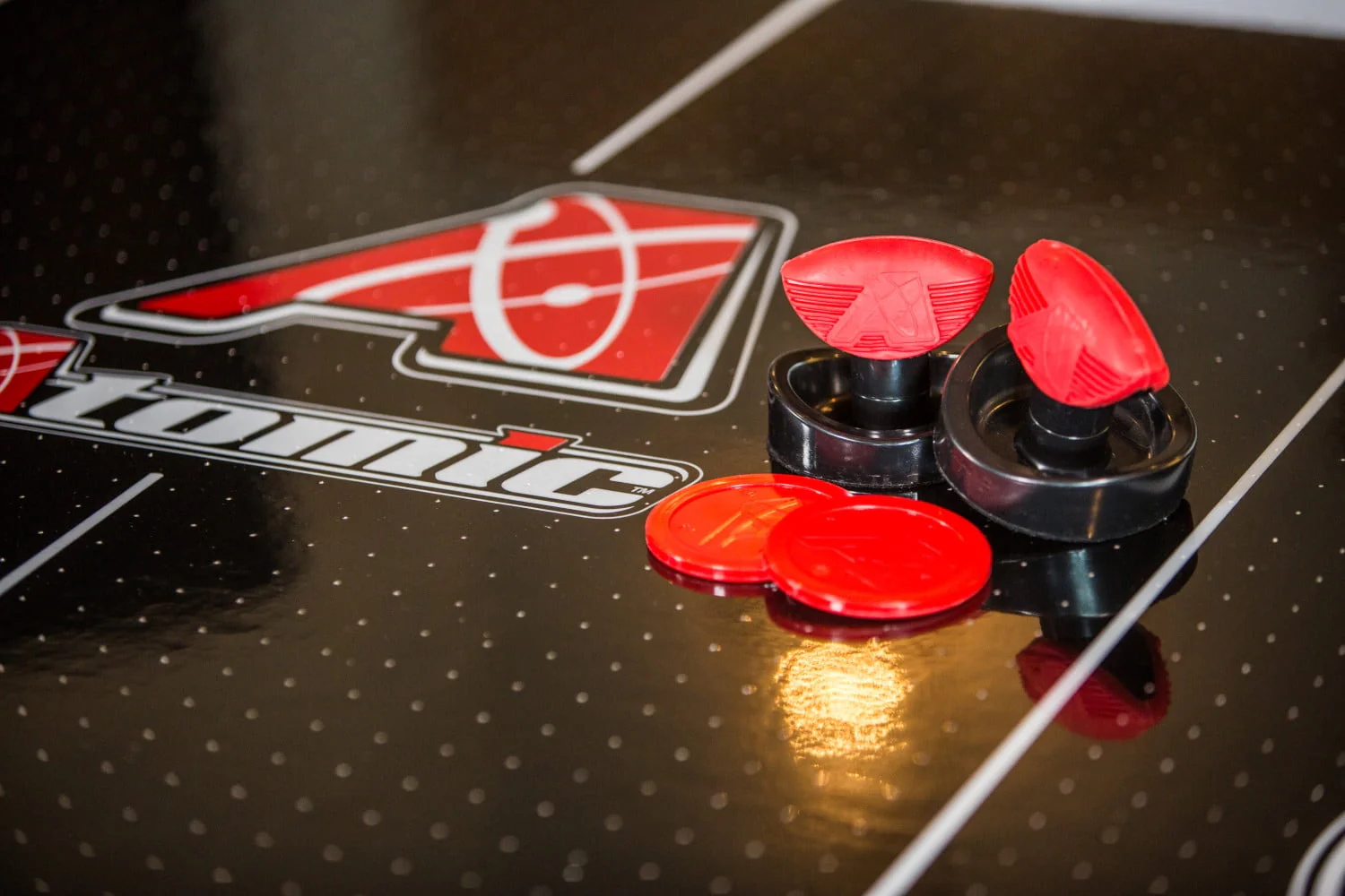 Atomic Avenger 8' Hockey Table with LED Scoring and 120V Blowers for Exhilarating Play