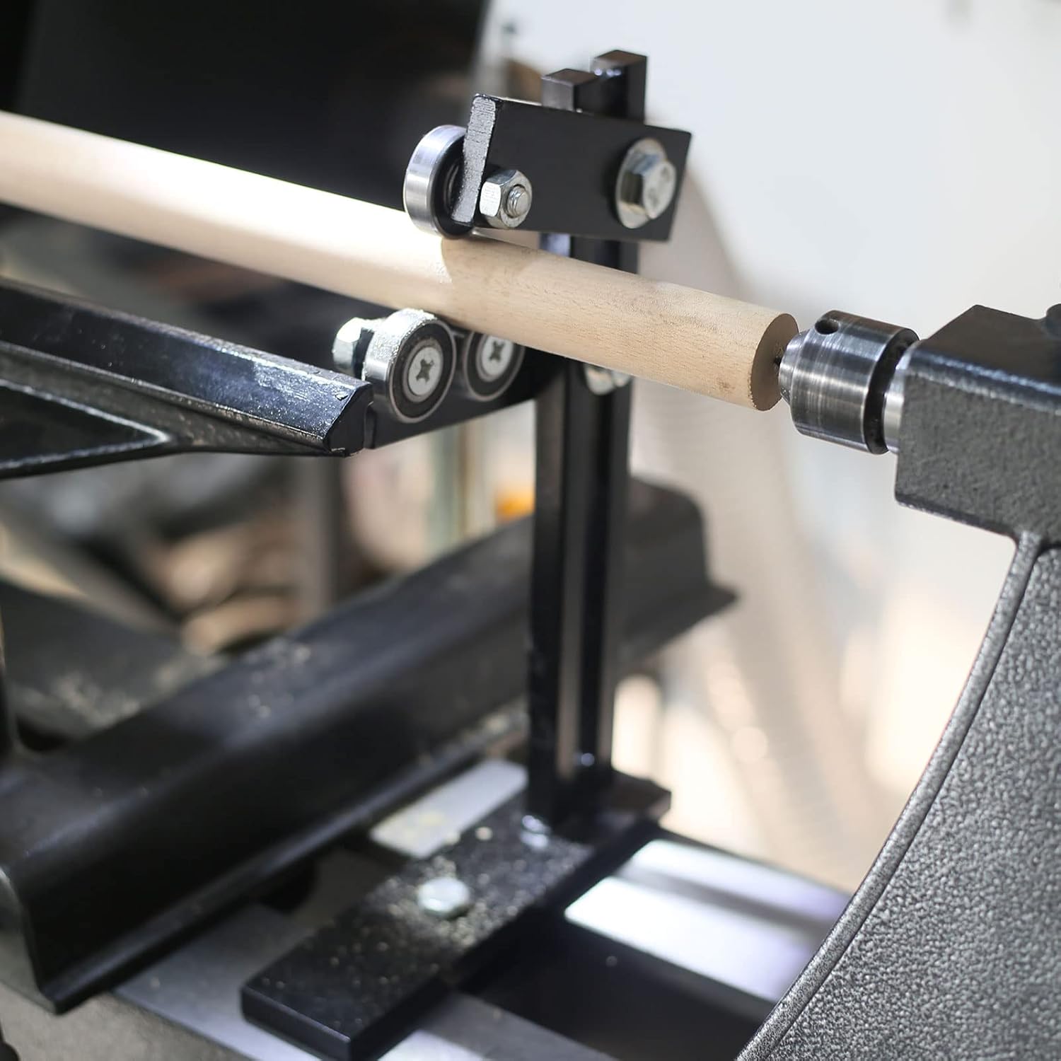 FJL FORCE Wood Lathe Steady Rest, Lathe Steady Rest, Lathe Tool Rest Wood Cast Iron Steady Rest, Wood Lathe Tools and Accessories with Three Metal Fixing Wheels