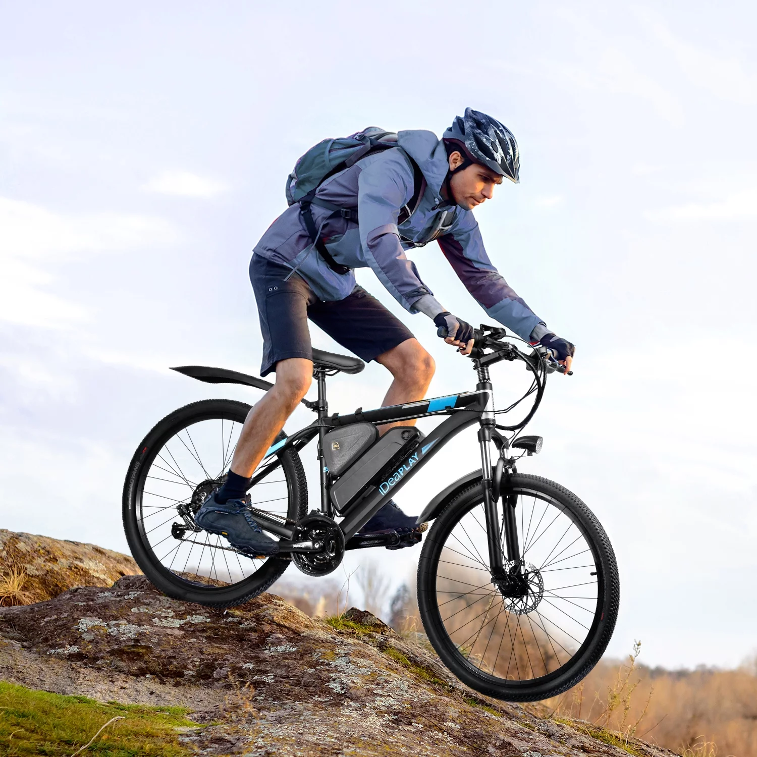 IDEAPLAY  26 inch Electric Bike for Adults P30, 350W 20 mph Adult Electric Bicycle With 18 Speed Ebike