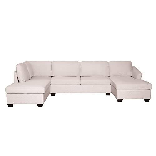 Modern Large U-Shape Sectional Sofa, Double Extra Wide Chaise Lounge Couch, Beige Sofas & Couches for Living Room