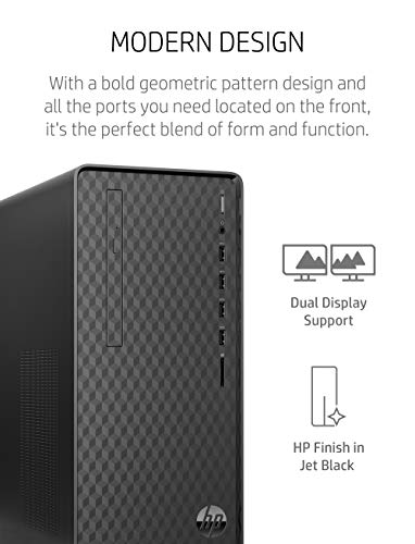 HP Desktop PC, AMD Ryzen 3 5300G, 8 GB SDRAM, 512 GB SSD, AMD Radeon Graphics, Windows 11 Home, M01-F3020 (2022),Black