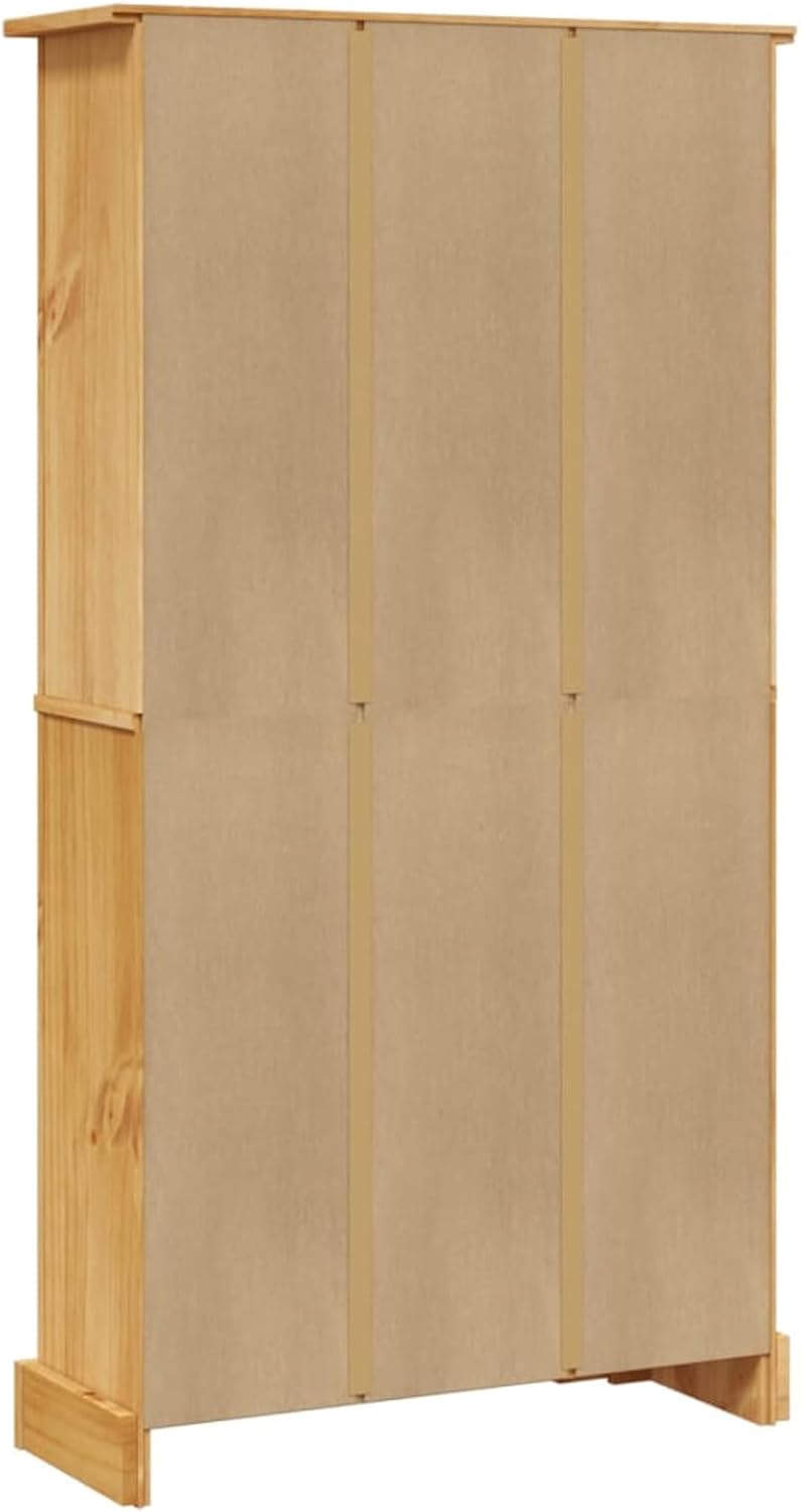 4-Tier Bookcase Office Furniture Bookshelf for Bedroom Bookshelve Office Bookcase Mexican Pine Corona 31.9""x11.4""x59"", Brown