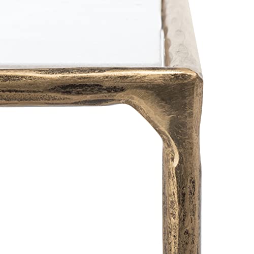 SAFAVIEH Couture Home Collection Jessa Brass Metal/Tempered Glass Top Square End Table (Fully Assembled) SFV9503A