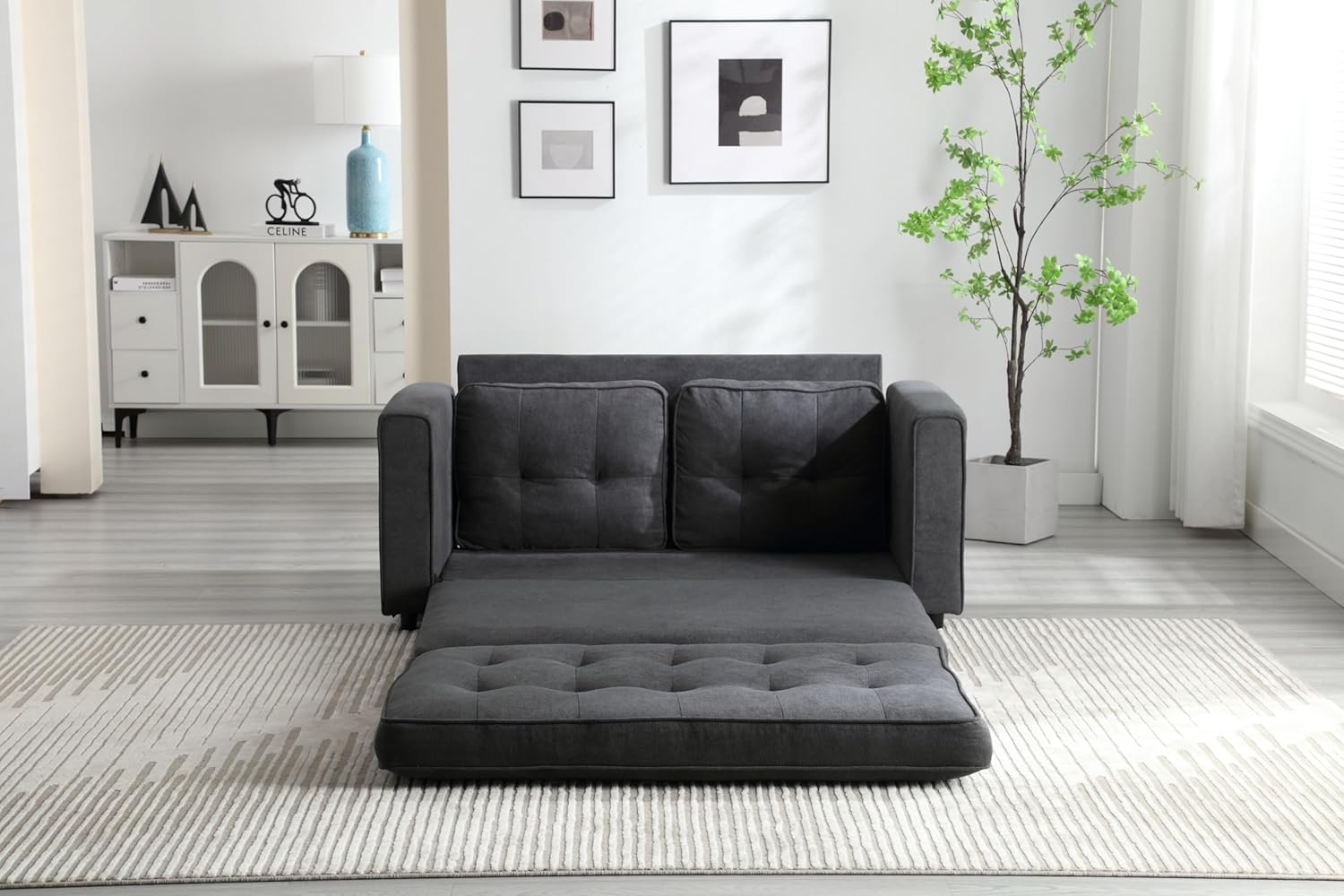 3 Fold Sofa,Convertible Futon Couch sleeper sofabed,Space saving loveseat,Pull Out Couch B