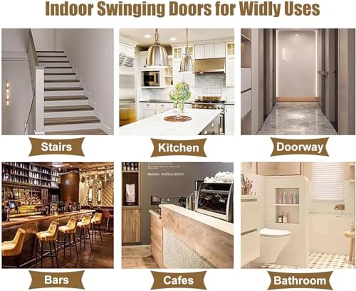 Wooden Cafe Swing Doors, Solid Wood Cafe Swinging Doors, Kitchen Cowboy Door Unpainted, Cafe Entrance Partitioned Single Gate, Shops Louvered Door Customizable, Pub Counter Swing Gate(W40xH90cm(16x35i