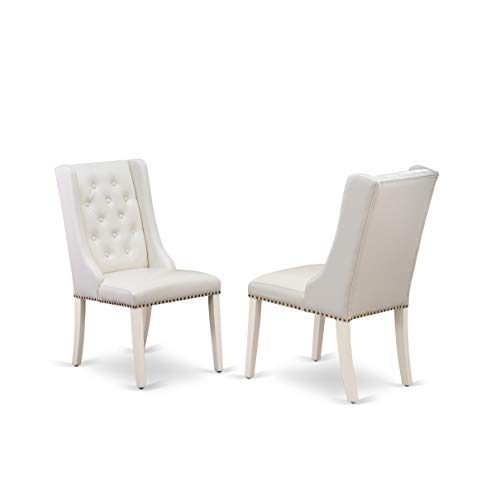 East West Furniture X-Style 7 Piece Kitchen Set Consist of a Rectangle Table with X-Legs and 6 Light Grey Faux Leather Parson Dining Chairs, 40x72 Inch, X097FO244-7