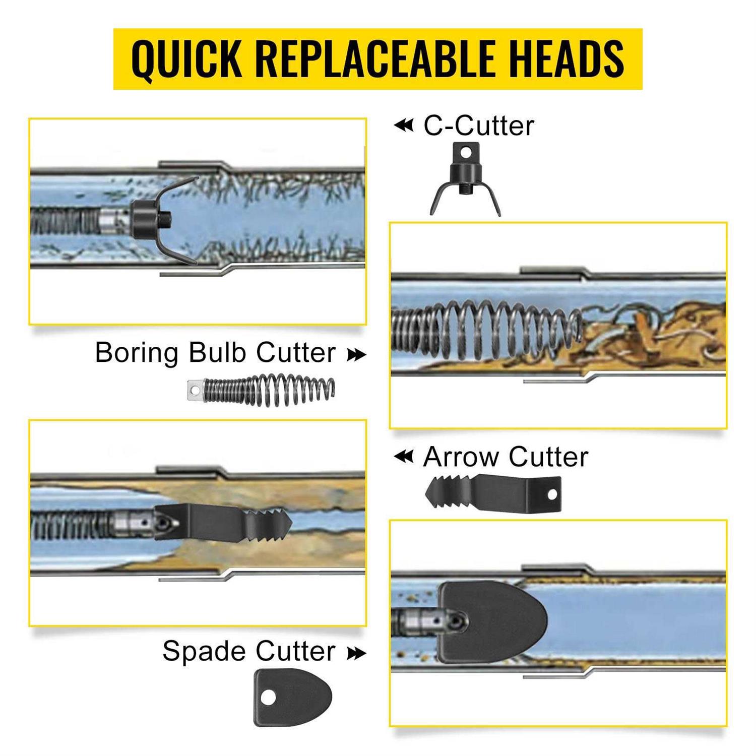 VEVOR Drain Cleaning Cable Solid Core Cable Sewer Cable Drain Auger Cable Cleaner Snake Clog Pipe Drain - Shop Hardware Tools Online Store