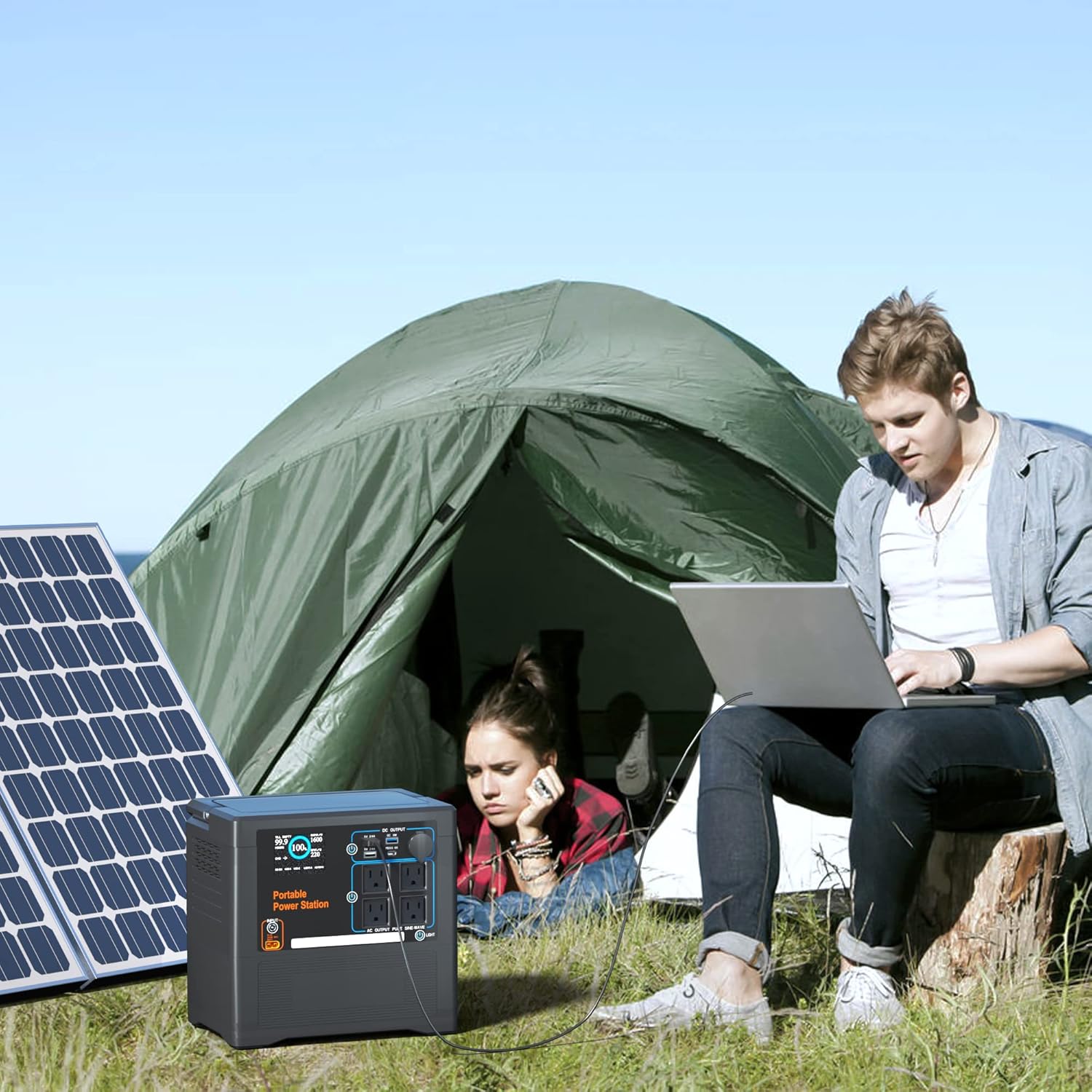 sevkumz Portable Power Station, 240Wh Backup LiFePO4 Battery, 110V/200W Pure Sine Wave AC Outlet, Solar Generator (Solar Panel Not Included) for Outdoors Camping Travel Hunting Emergency