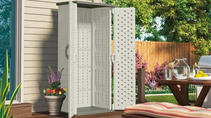 Suncast BMS1250 Resin Vertical Storage Shed, 22 Cubic feet