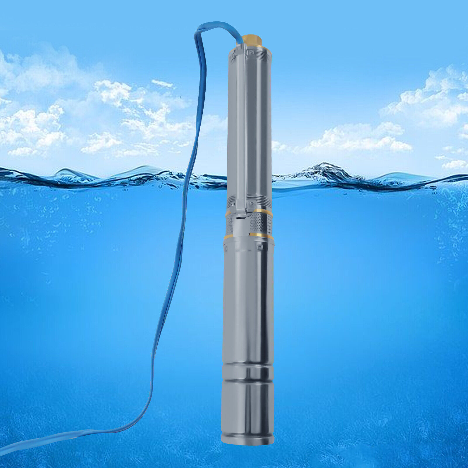 FETCOI 1.5HP Deep Well Pump Submersible Well Pump 24GPM 110V Pump - Stainless Steel