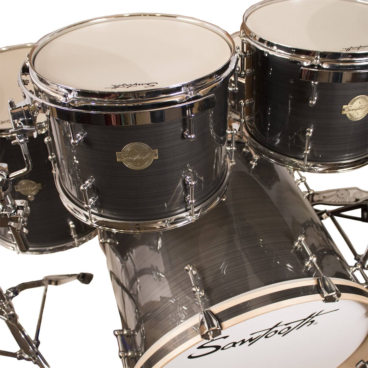 Sawtooth Command Series 7-Piece Drum Set Shell Pack, Silver Streak
