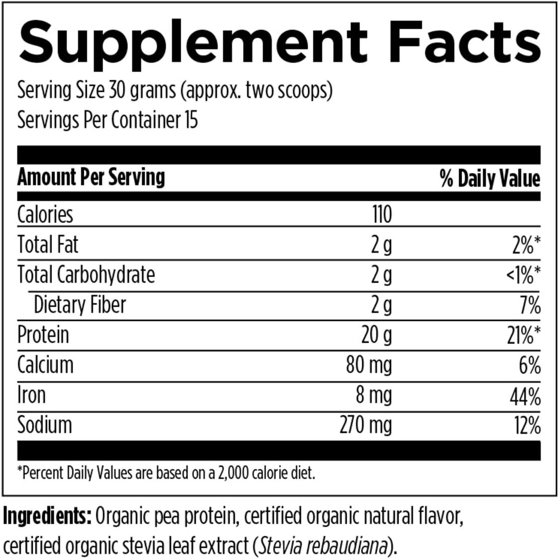Designs for Health Organic PurePea Powder, Unflavored + Unsweetened - 22g Vegan Protein from Non-GMO, Natural Pea Protein Isolate - Soy Free + Dairy-Free Easy Shake Add in (15 Servings / 450g) Pack of 2