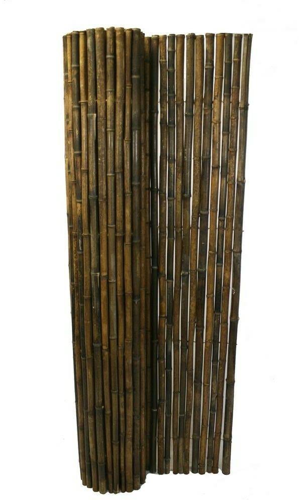 Backyard X-Scapes Black Rolled Bamboo Fence 1in D x 6ft H x 8ft L